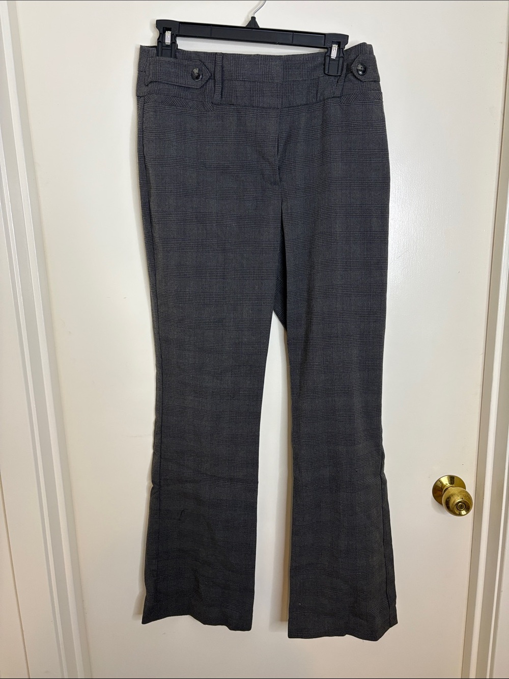 Candie's Charcoal Plaid Boot-Cut Pants